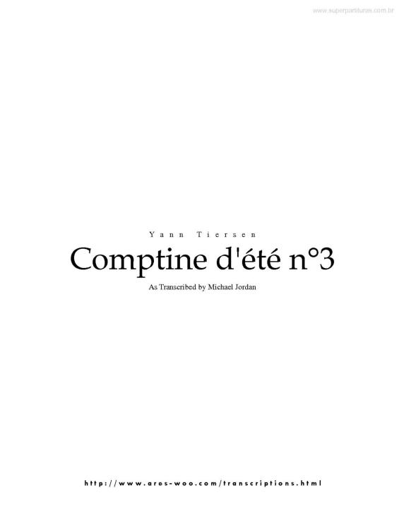 Partitura da música Comptine D`Été n3