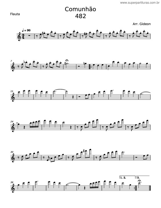 Partitura da música Comunhão – Gideon