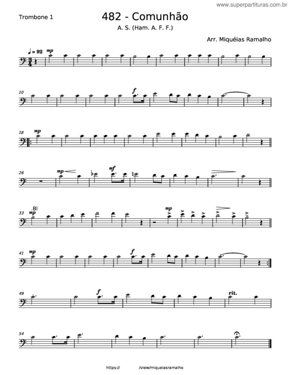 Partitura da música Comunhão – Miquéias Ramalho v.4