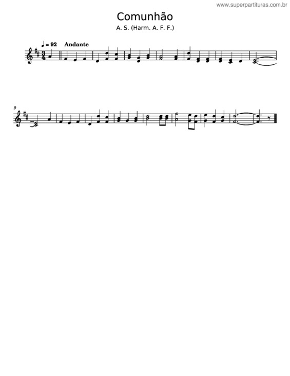 Partitura da música Comunhão – Miquéias Ramalho v.5