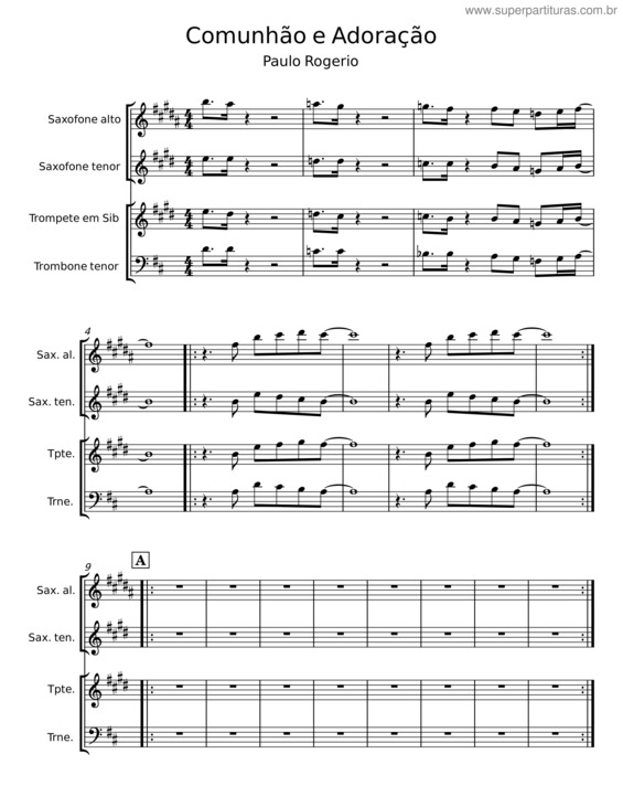 Partitura da música Comunhão E Adoração