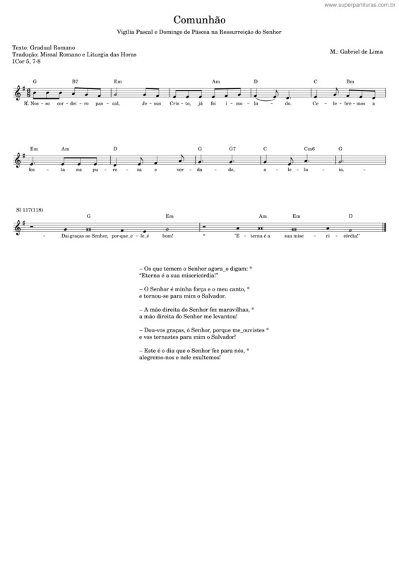 Partitura da música Comunhão v.7