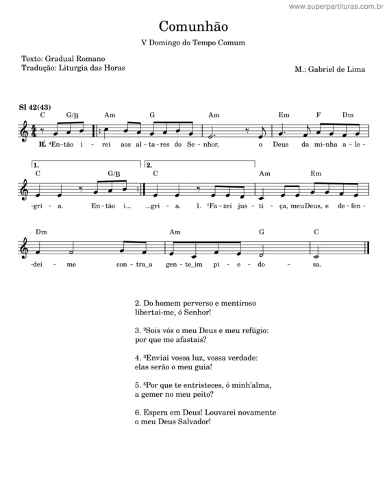 Partitura da música Comunhão v.8
