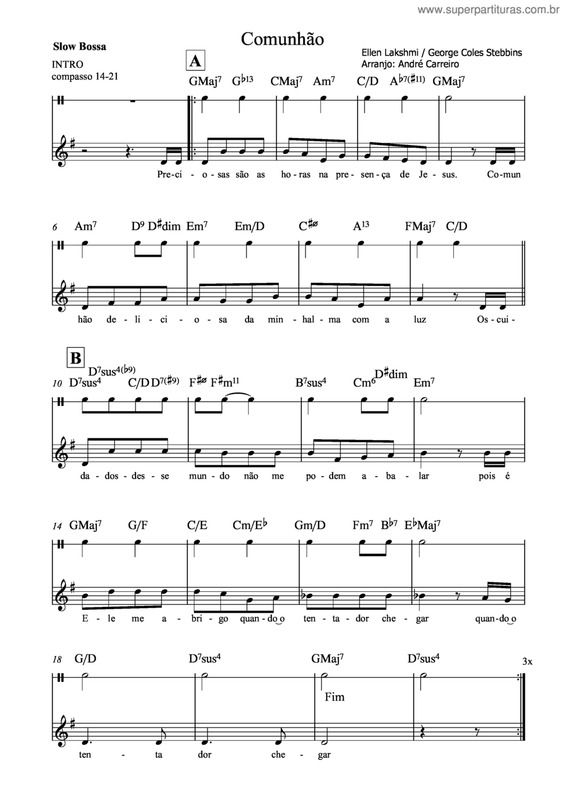 Partitura da música Comunhão