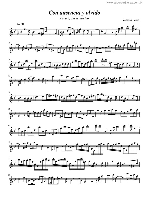 Partitura da música Con Ausencia Y Olvido