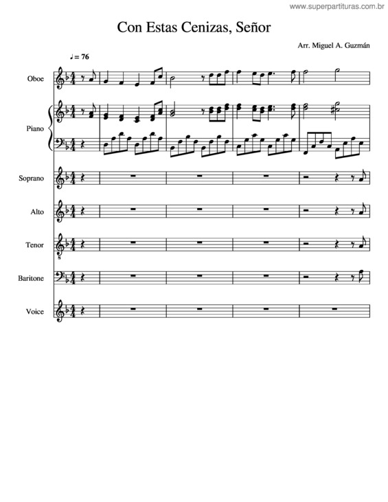 Partitura da música Con Estas Cenizas Se Or