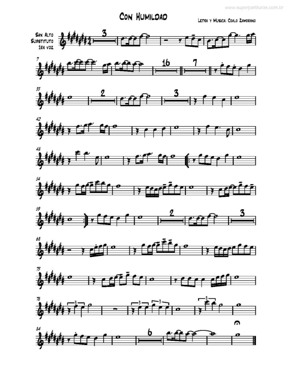 Partitura da música Con Humildad v.2