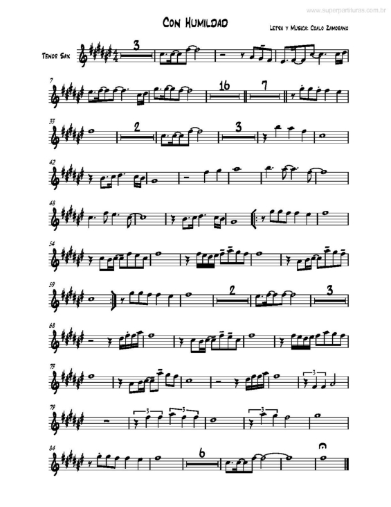 Partitura da música Con Humildad v.3