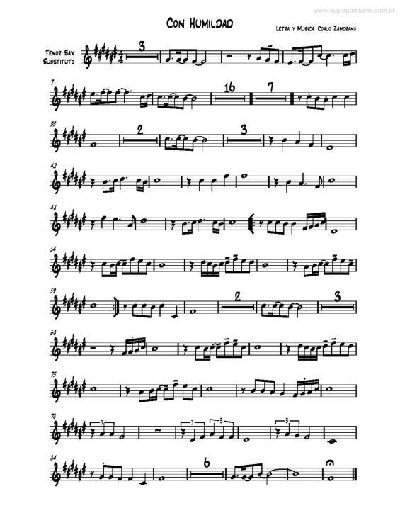 Partitura da música Con Humildad v.6