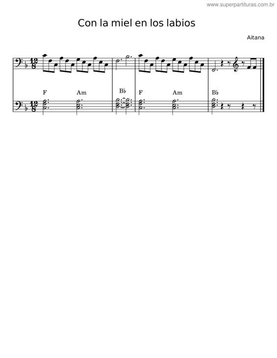 Partitura da música Con La Miel En Los Labios – Aitana Ocaña