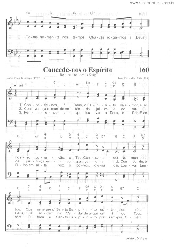 Partitura da música Concede-Nos O Espírito