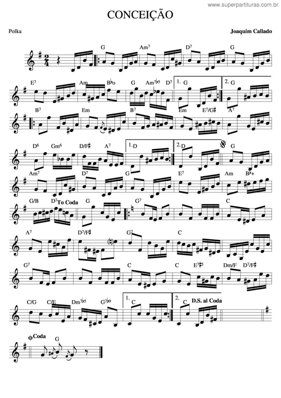 Partitura da música Conceição v.2