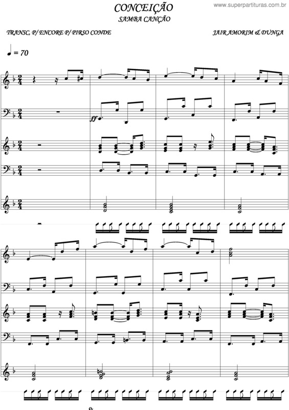 Partitura da música Conceição v.3