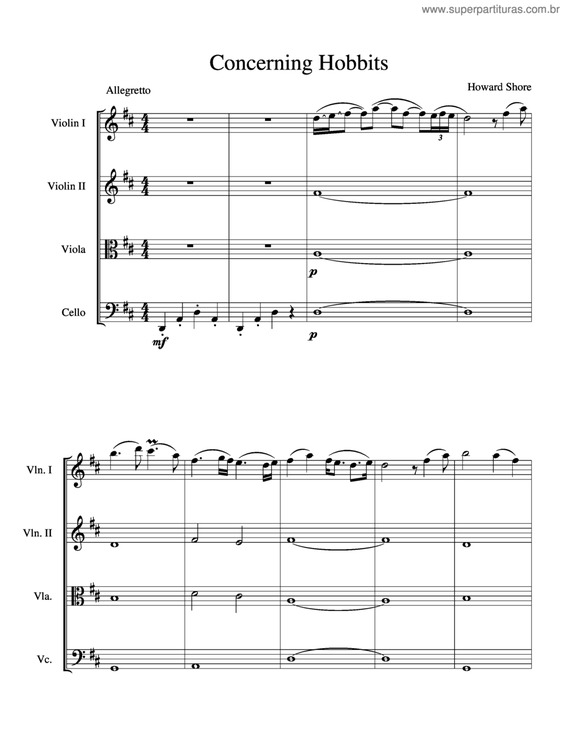 Partitura da música Concerning Hobbits v.6