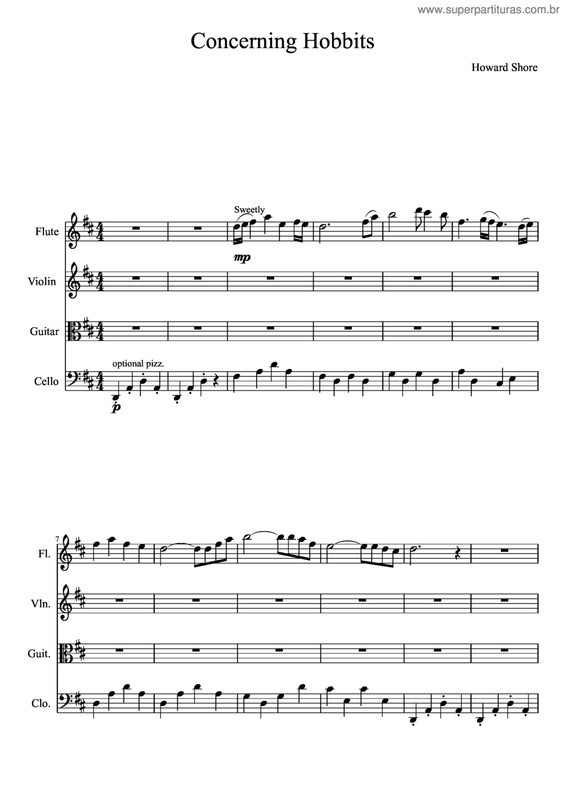 Partitura da música Concerning Hobbits