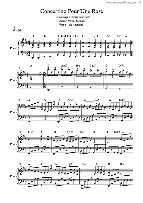 Partitura da música Concertino Pour Une Rose