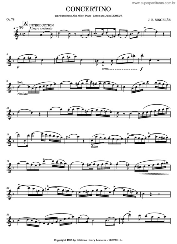 Partitura da música Concertino