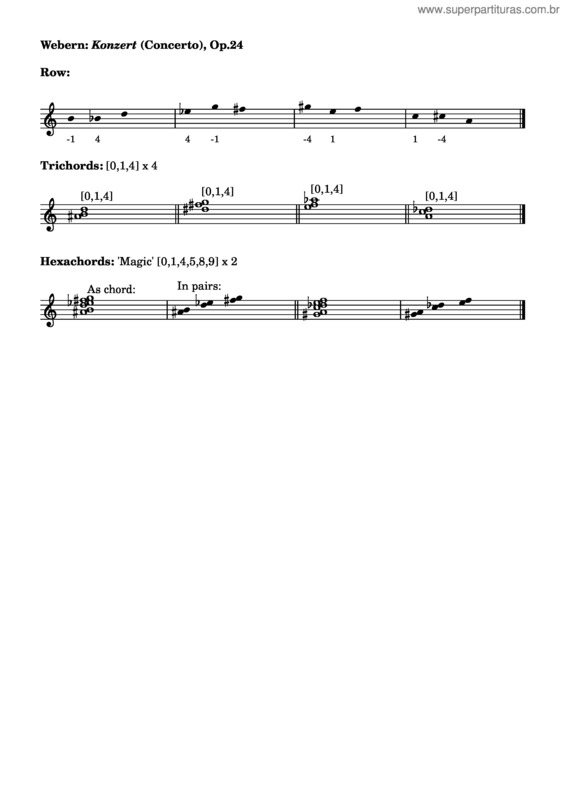 Partitura da música Concerto, Op.24 – Anton Webern