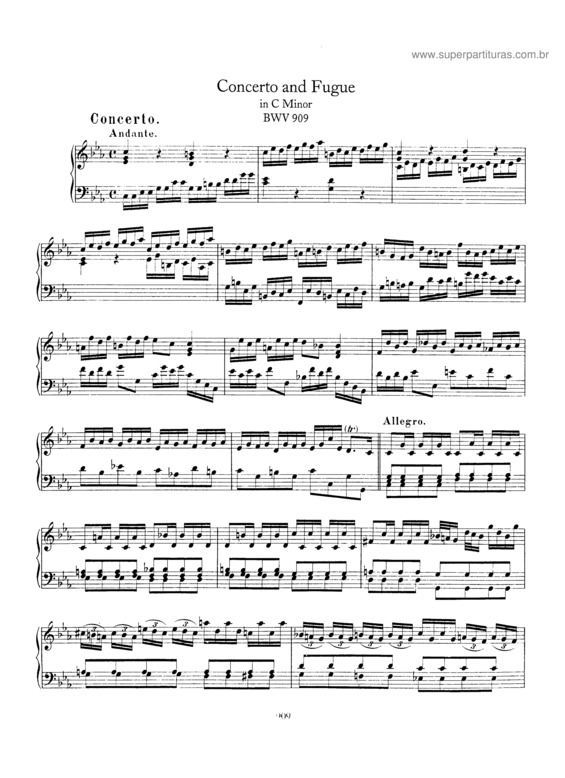 Partitura da música Concerto and Fugue