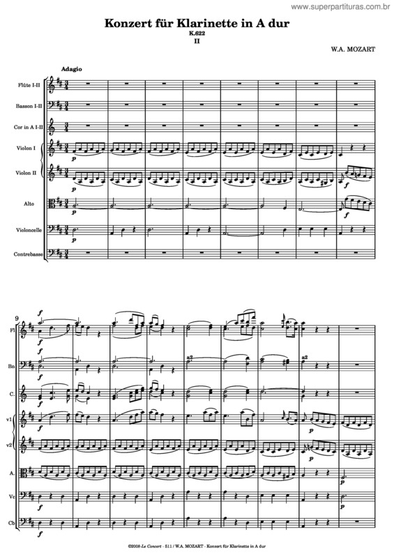 Partitura da música Concerto for Clarinet and Orchestra v.2