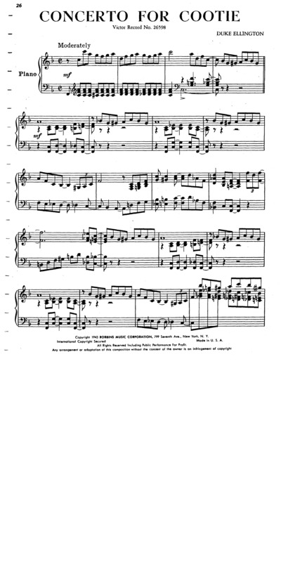 Partitura da música Concerto For Cootie