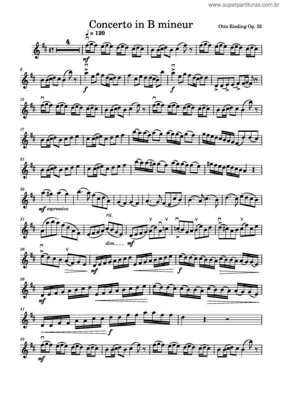 Partitura da música Concerto In B Minor No 3, Op 35 – Oskar Rieding