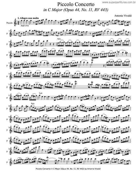 Partitura da música Concerto In C Major
