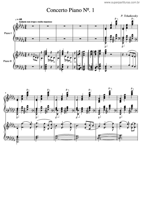 Partitura da música Concerto Nº. 1 Piano