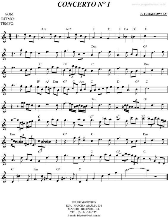 Partitura da música Concerto no. 1