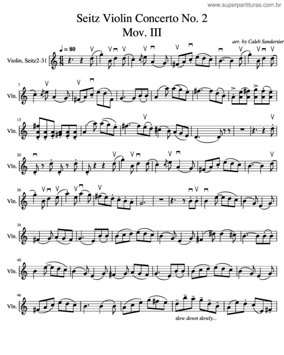 Partitura da música Concerto No. 2 3Rd Movement  – Friedrich Seitz Seitz Concerto No 2 Mov 3