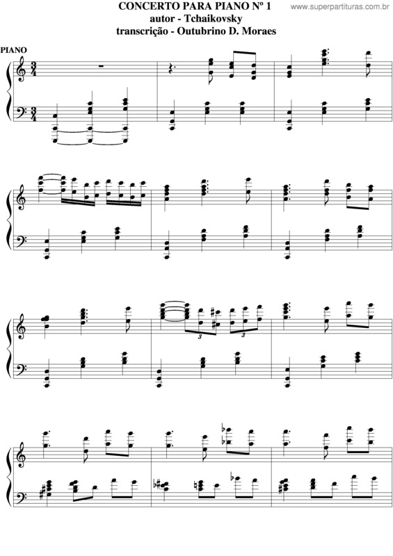 Partitura da música Concerto Para Piano