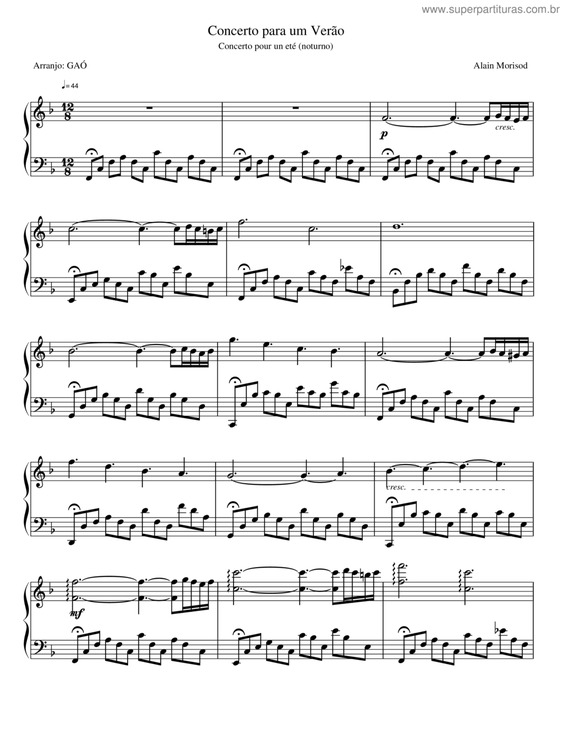 Partitura da música Concerto Para Um Verão v.3