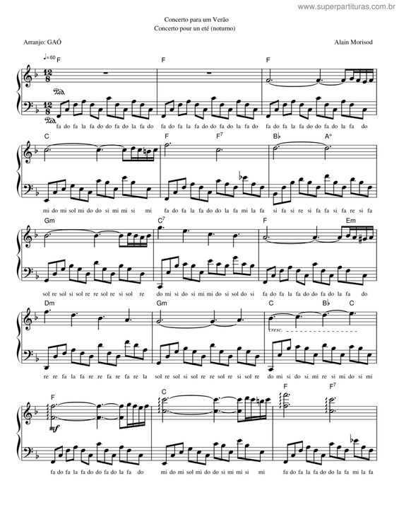 Partitura da música Concerto Para Um Verão v.4