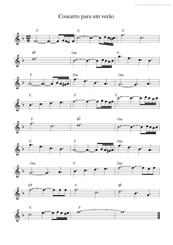 Partitura da música Concerto Para Um Verão