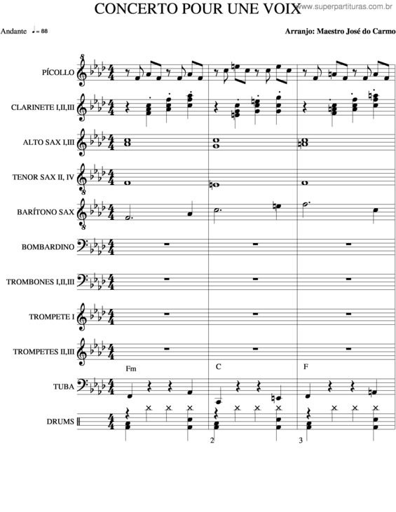 Partitura da música Concerto Para Uma Só Vóz