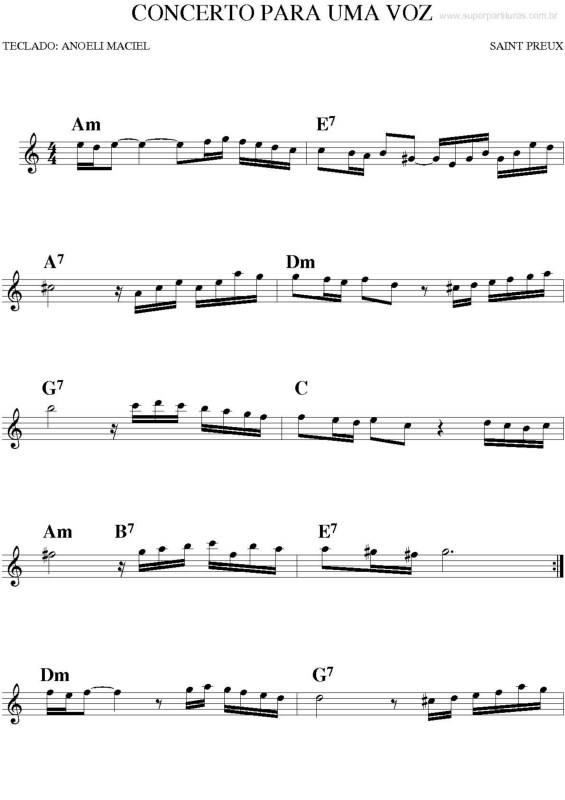 Partitura da música Concerto para Uma Voz v.2