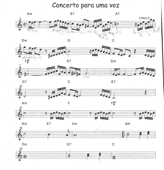 Partitura da música Concerto Para Uma Voz