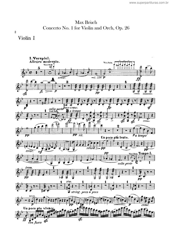 Partitura da música Concerto Para Violino, Op. 26 ( Violino 1)