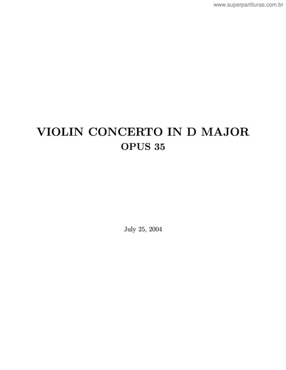 Partitura da música Concerto para violino e orquestra v.2