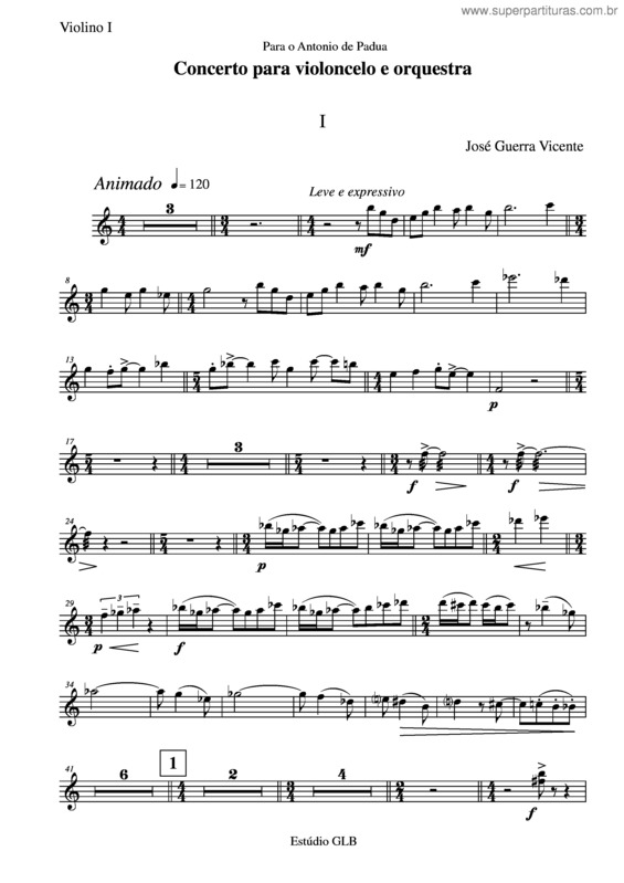Partitura da música Concerto para violoncelo e orquestra v.2