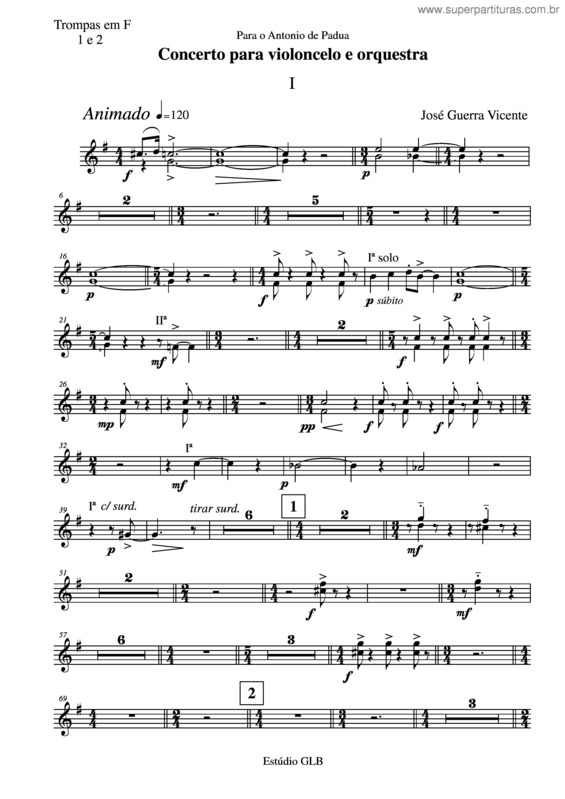 Partitura da música Concerto para violoncelo e orquestra v.5