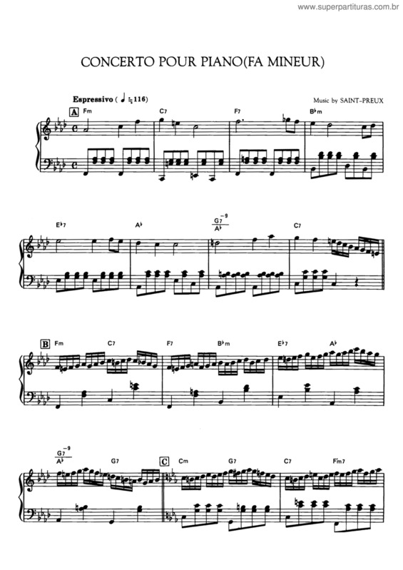 Partitura da música Concerto Pour Piano