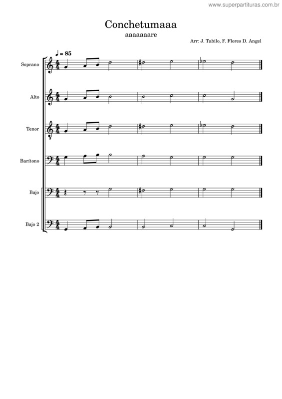 Partitura da música Conchetumare