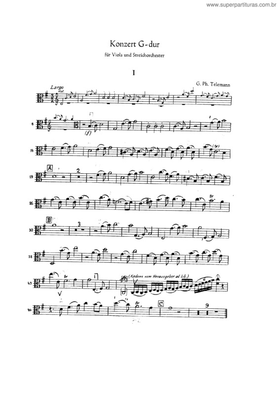 Partitura da música Concierto para Viola y Cuerda en G Mayor v.2