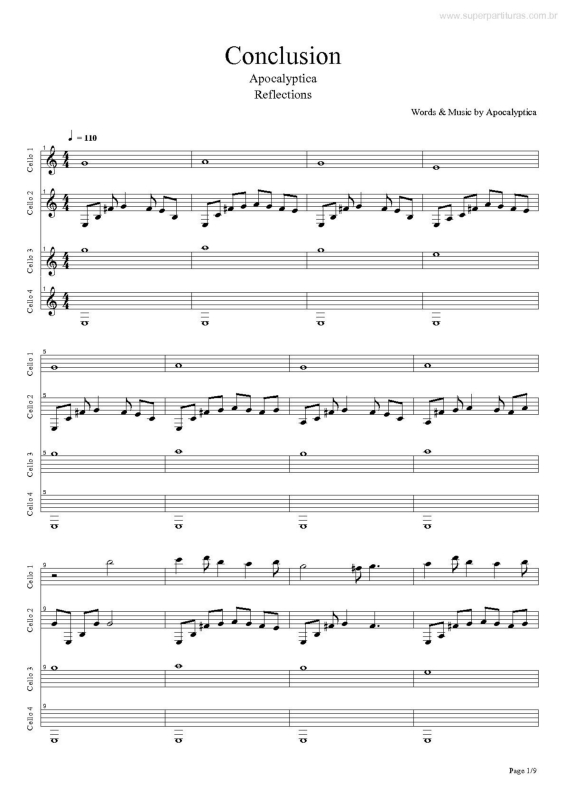 Partitura da música Conclusion