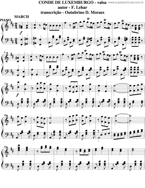 Partitura da música Conde De Luzemburgo