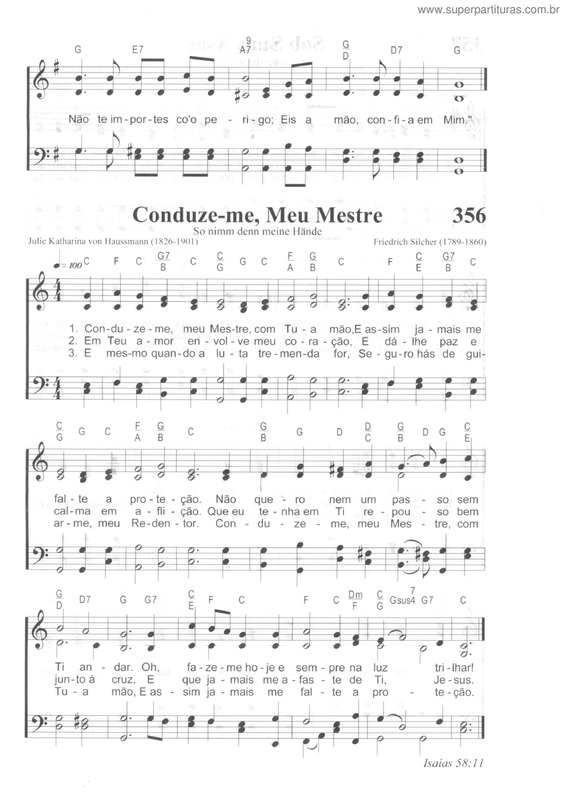 Partitura da música Conduze-Me, Meu Mestre