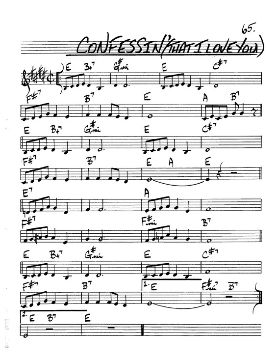 Partitura da música Confessin