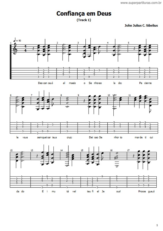 Partitura da música Confiança Em Deus