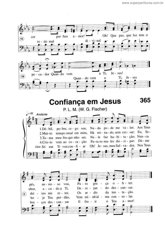 Partitura da música Confiança Em Jesus